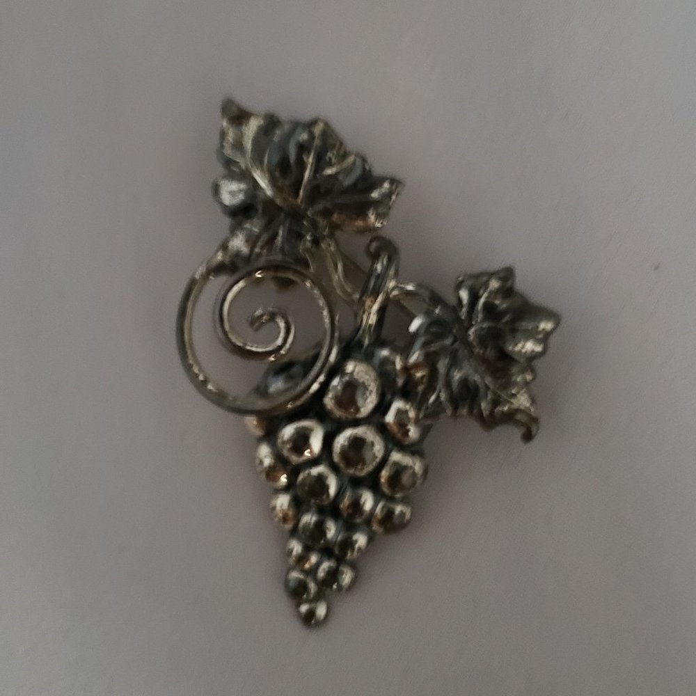 Vintage Danecraft Sterling Silver Grape Brooch